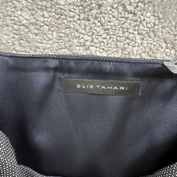 Elie Tahari Women's Career Pencil Skirt Lined Side Zip Pleat Hem Size 4 Grey - Picture 8 of 11